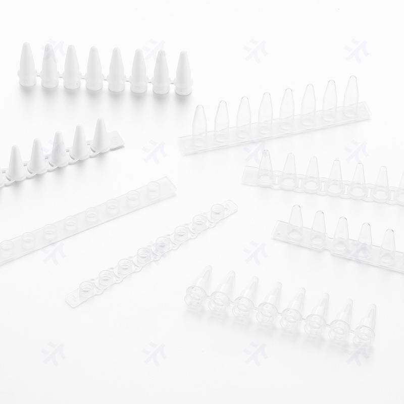 Virya0.2mlPCR8联排管盖孔型平盖白色管,125支/包,10包/箱