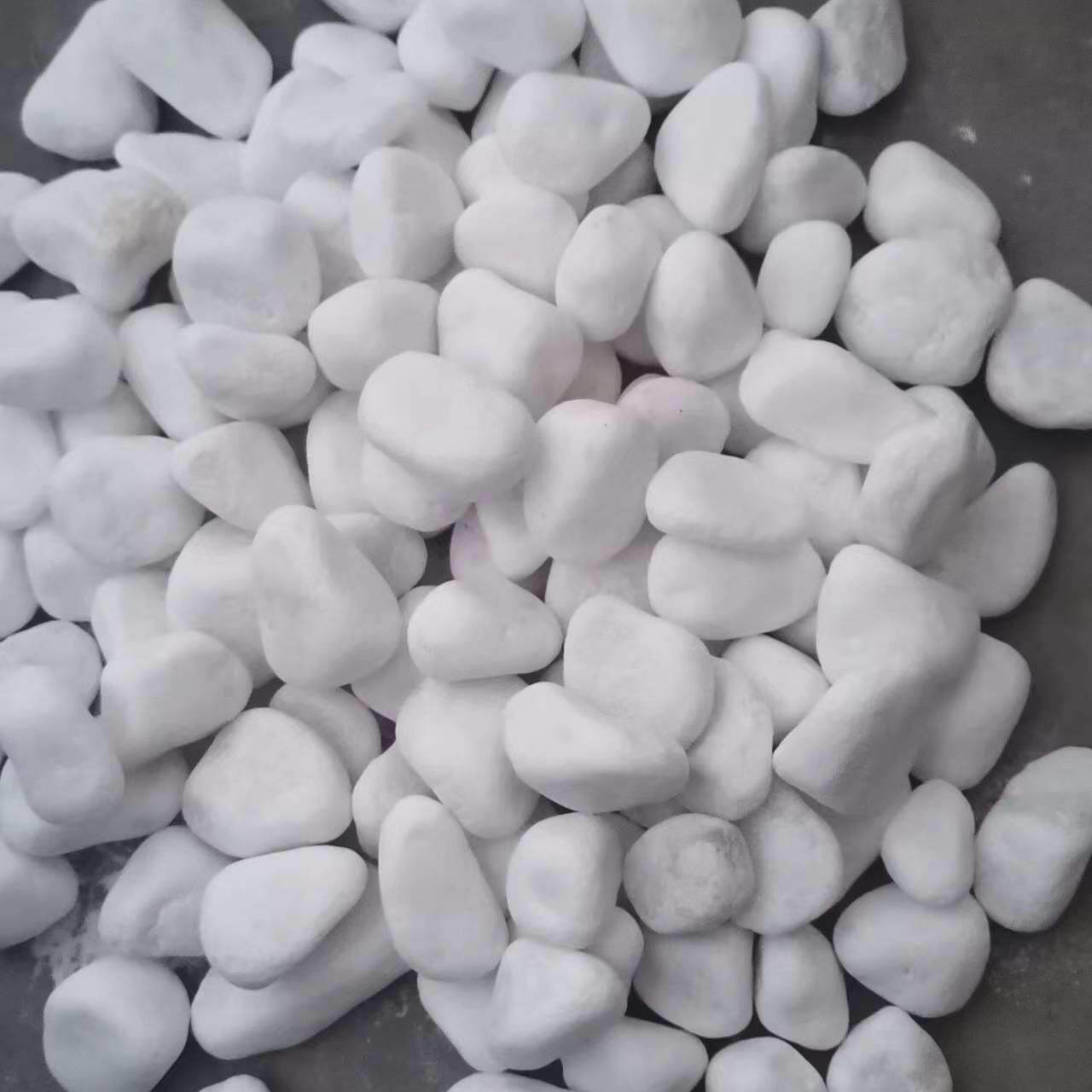 白碎卵石造景石艺纯白193石子白色鹅卵石园盆景造白雪花铺路石石