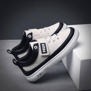 高档儿童皮鞋真孩皮软底高帮表演出牛皮男运鞋秋冬动加绒男童马丁