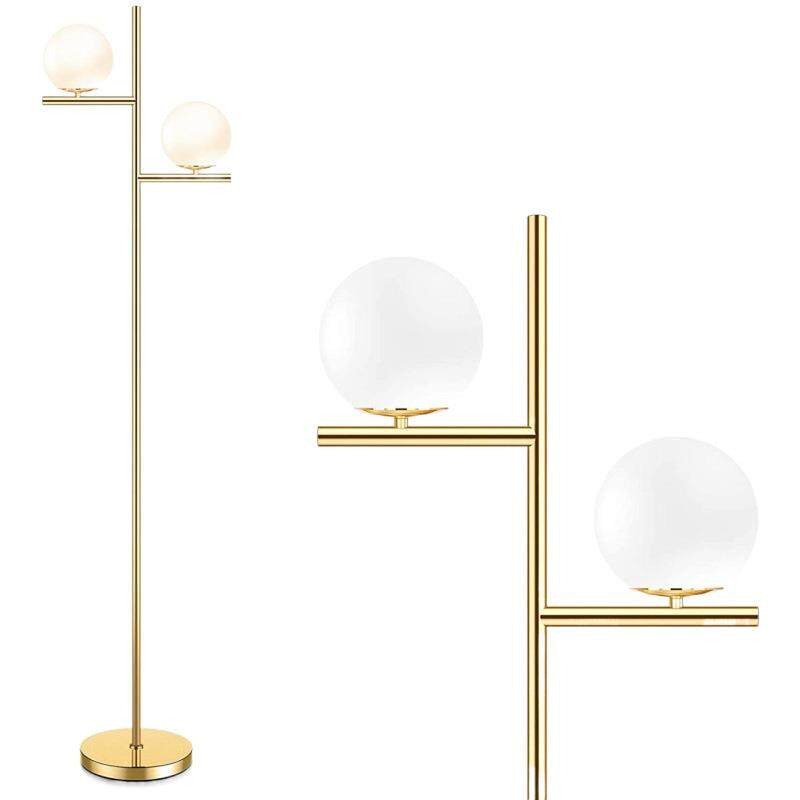 客厅落地灯卧室床头欧式金色轻奢创意玻璃球新款办公立式灯具