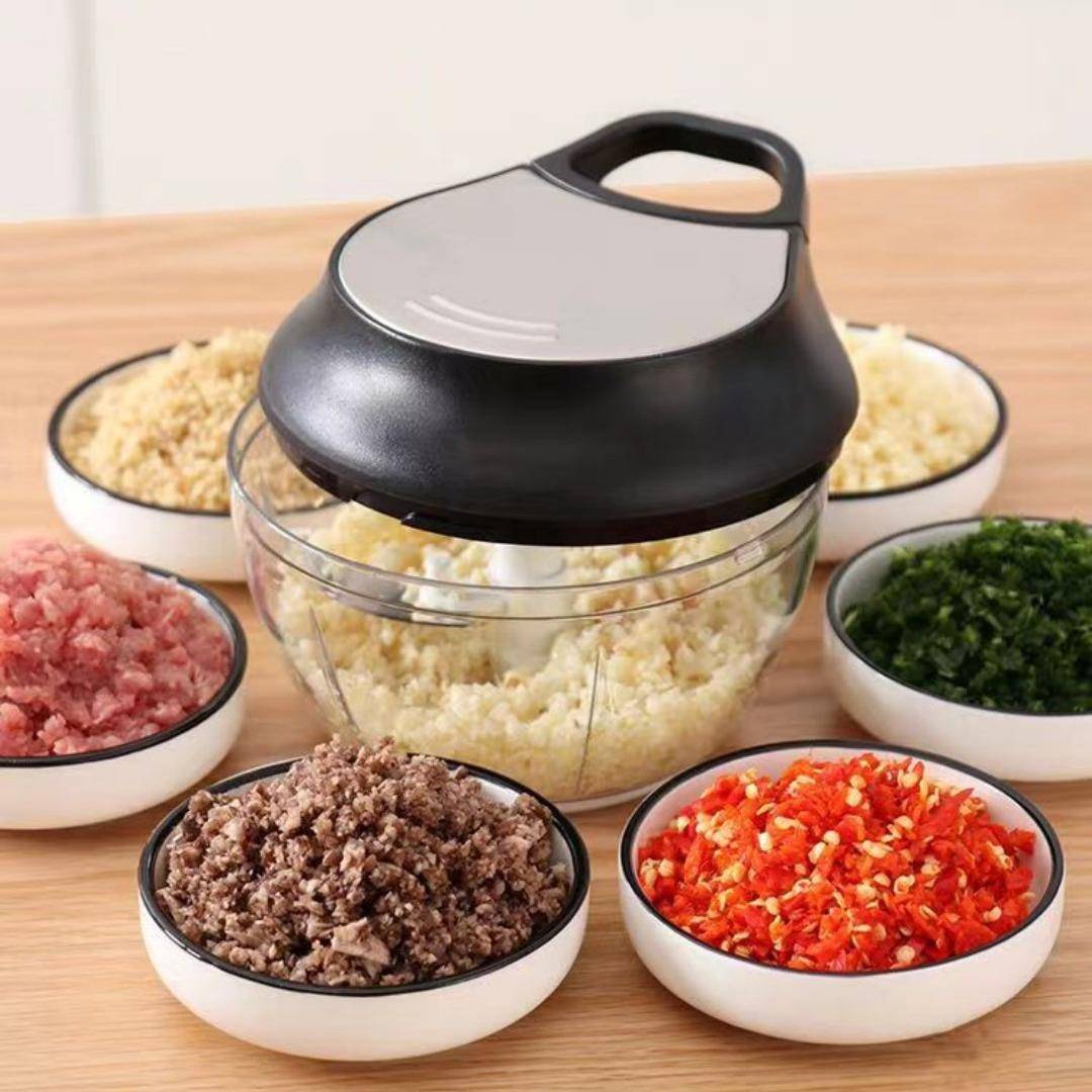 钢面手拉切菜料理器家用手拉捣蒜绞菜机绞肉机手动蒜泥器厨房神器