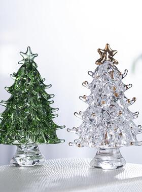 H&D迷你圣诞树纯手工玻璃工艺品小摆件圣诞节礼品儿童礼物外贸货