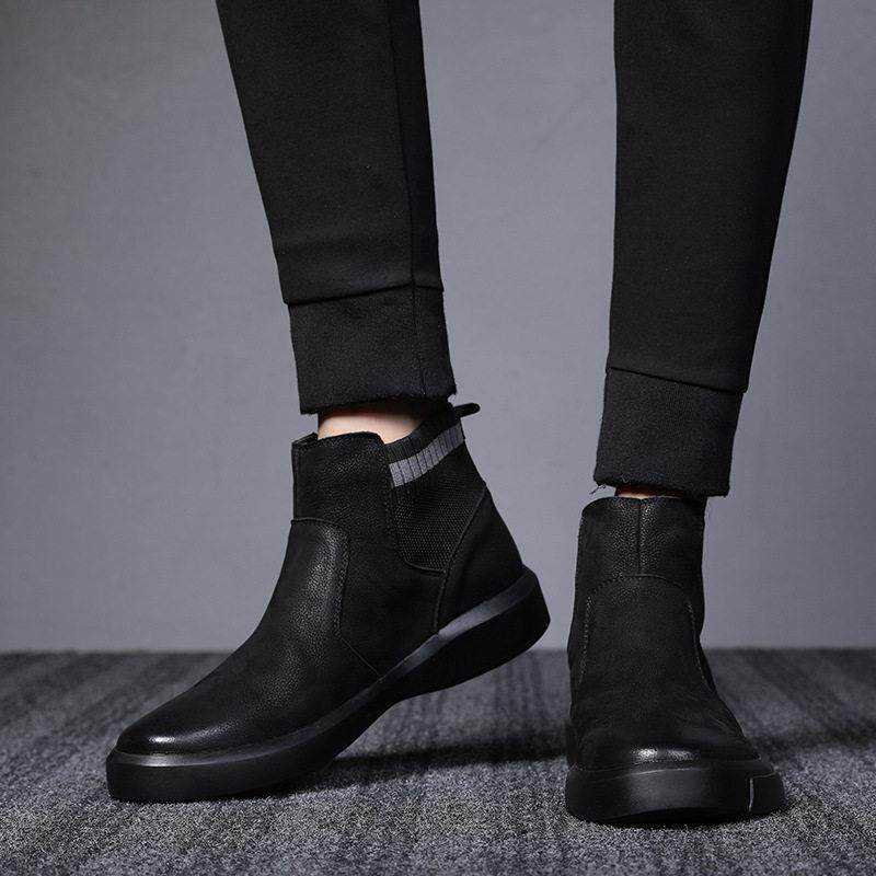 真皮百搭时尚百搭马丁靴2025秋冬季新款男士切尔西靴短靴休闲皮鞋