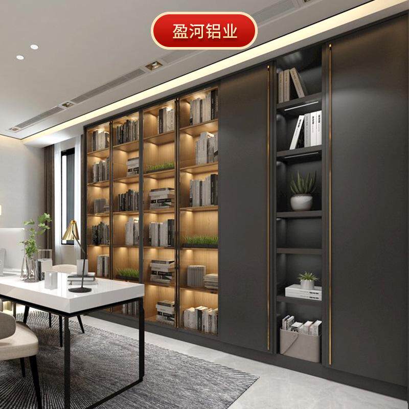 定做家用靠墙餐边柜现代简约收纳展示一体多功能储物柜铝合金酒柜