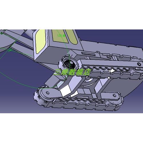 沃尔沃履带式挖掘机装载机catia含参简化实体3D三维几何数模型stp