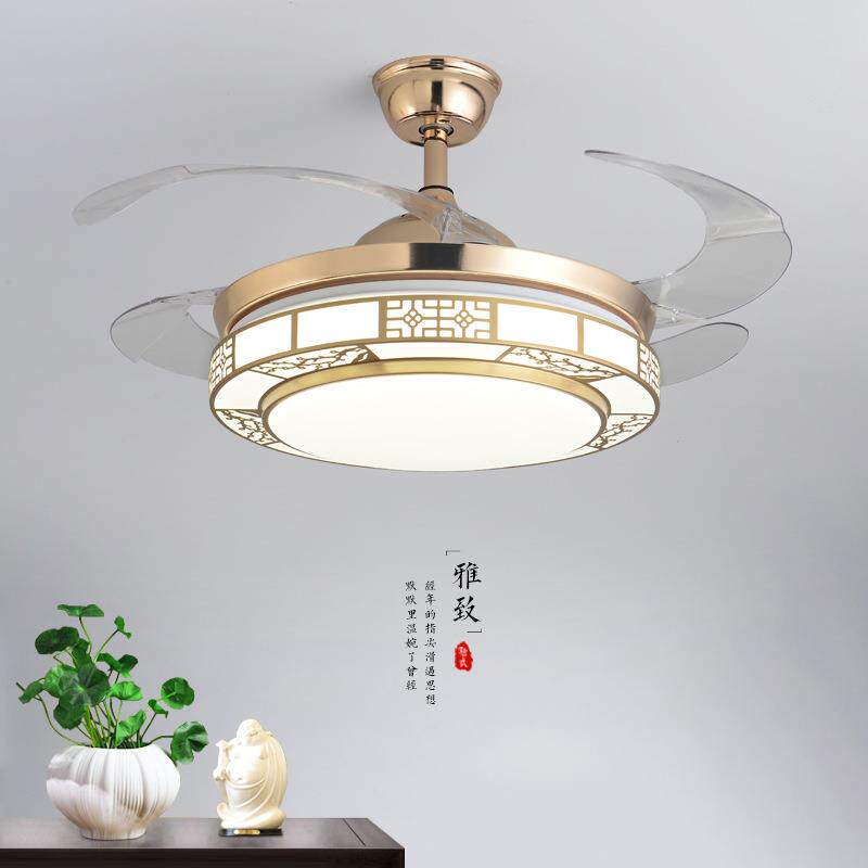 现代新中式吊灯风扇灯家用客厅遥控隐形led吊扇灯卧室饭厅餐厅灯