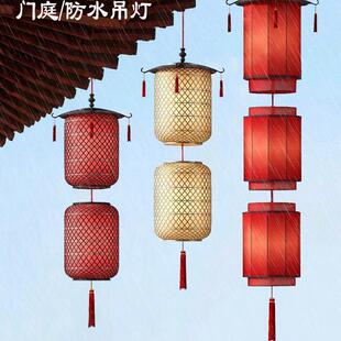 2025年景区餐饮店屋檐门头室外防水庭院吊灯中式竹编灯笼挂大门口