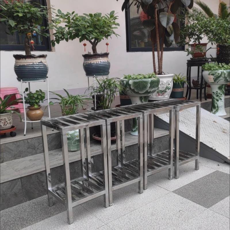 不锈钢底座托架304正方形不锈钢花架置物架阳台防滑铁艺凳子防潮