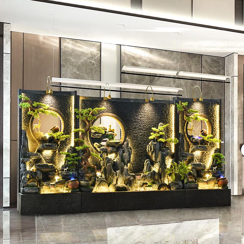 水幕墙假山流水屏风招财水景景观加湿器摆件会所酒店别墅花园饰品