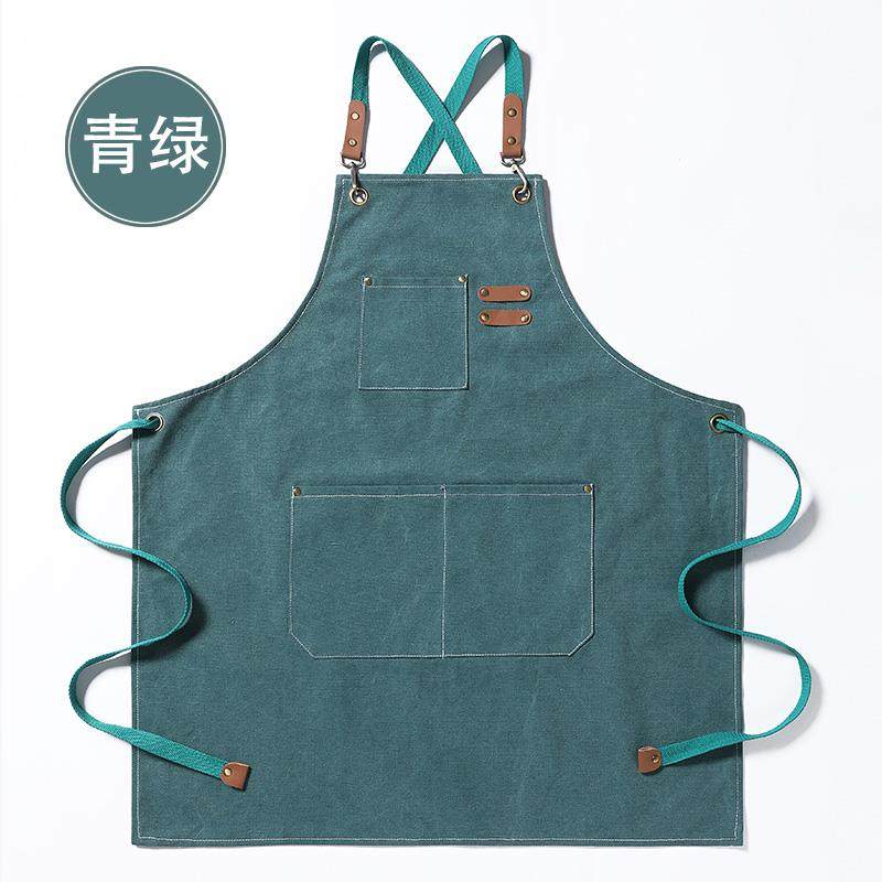 高档帆布房围女裙咖啡烘焙防o水防油厨餐饮男士牛仔工作服定制lgo