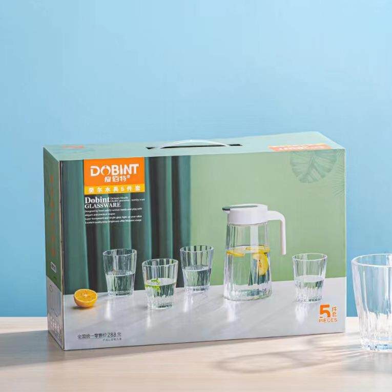 斐尔水具五件套玻璃冷水壶凉水壶套装礼品客户茶具银行