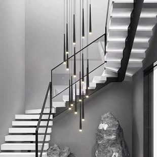 led复挑空吊灯意轻奢现代家居别墅dcha式n270创elier旋转楼梯长吊