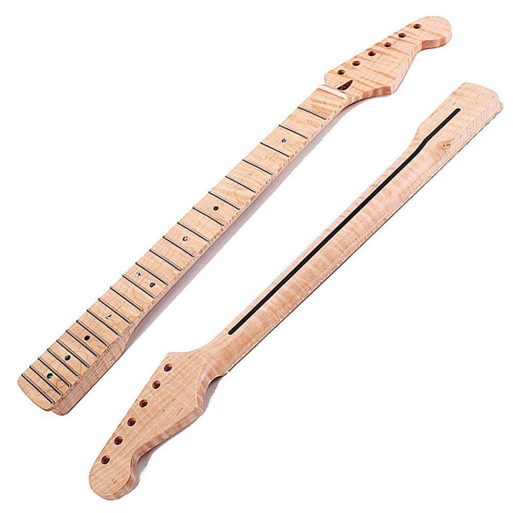21品 加拿大虎纹木电吉他琴颈柄for Fender ST贝斯电子音乐电吉它