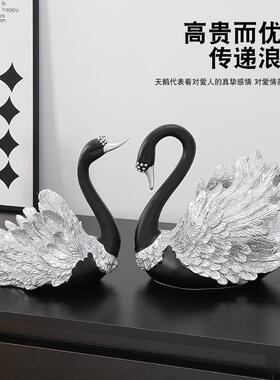 黑天鹅轻奢高玄关装饰摆件客厅电工柜视酒档柜创意软装高ETN级感