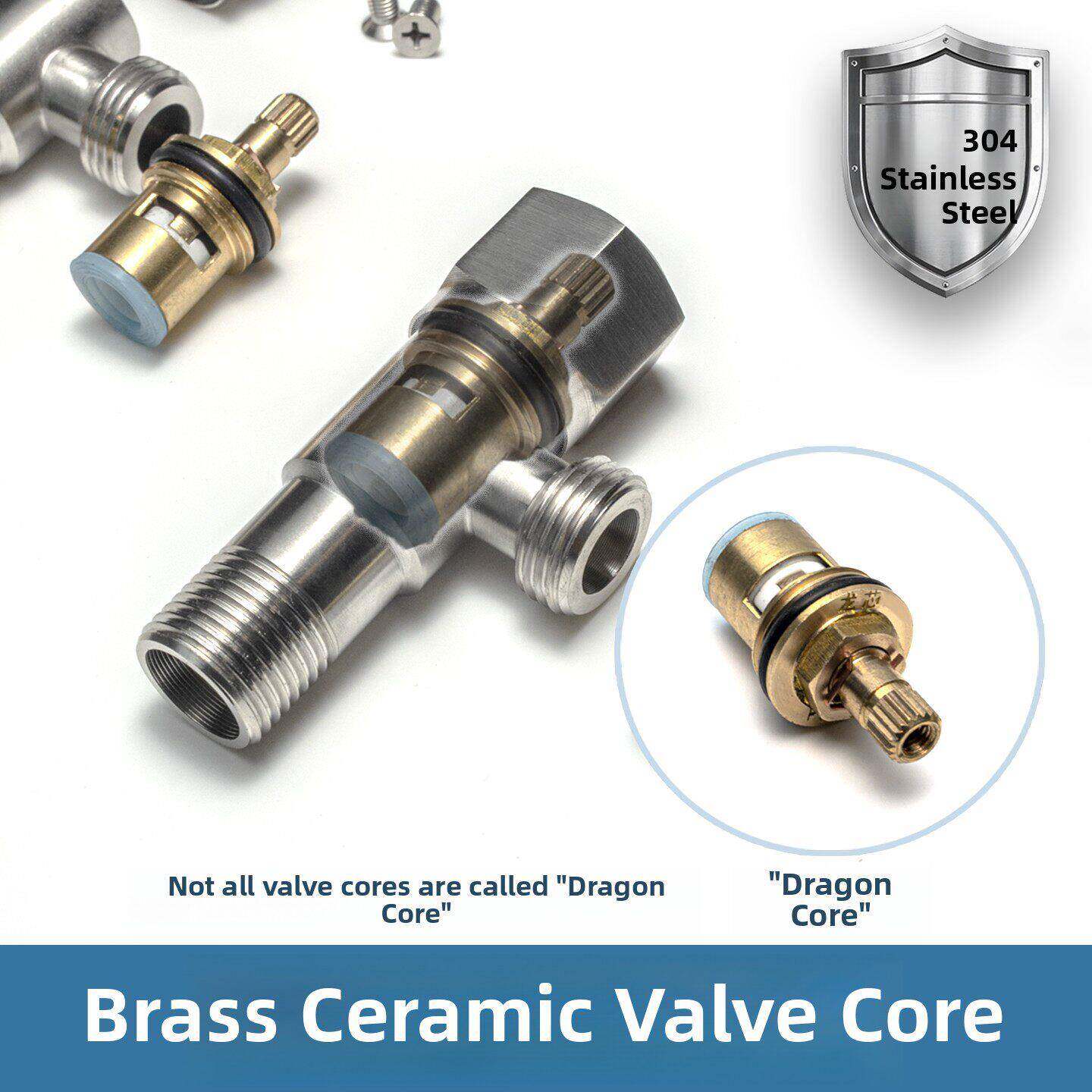 304不锈钢角阀加厚防爆加长通用4分接口家用厨房卫生间面盆热水器