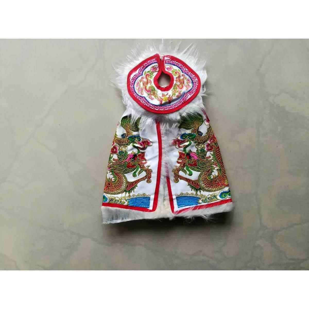 高档精致带龙袍佛像风佛衣神衣服神像衣披服高围档领神袍黄色龙衣