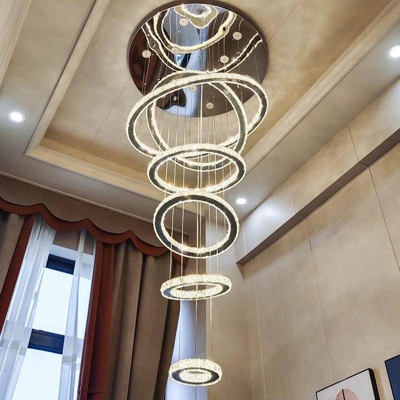 复楼式大吊灯现轻奢XCZ别墅意客厅灯酒店代大堂售楼部lof创t楼梯