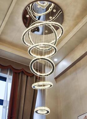 复楼式大吊灯现轻奢XCZ别墅意客厅灯酒店代大堂售楼部lof创t楼梯