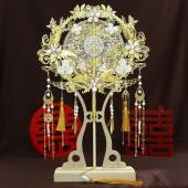 新品 喜扇成品团扇9157 团扇批发结婚新娘秀禾服手工婚扇中式