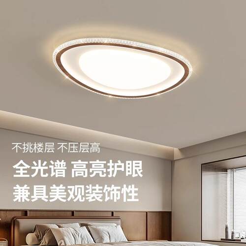 2025新款中古风房间卧室吸顶灯现代简约书房客厅灯全光谱鹅卵石灯