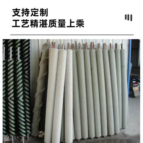 工业毛刷辊钢丝辊尼龙滚筒刷尼龙刷带轴玻璃清洗机毛刷硬毛圆柱刷