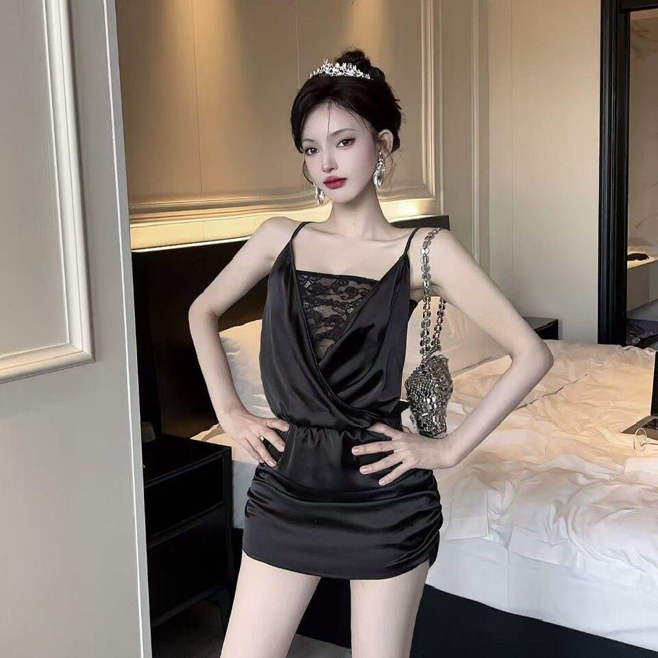 夜总会性感吊带短连衣裙收腰显瘦包臀减龄足浴按摩技师工作服