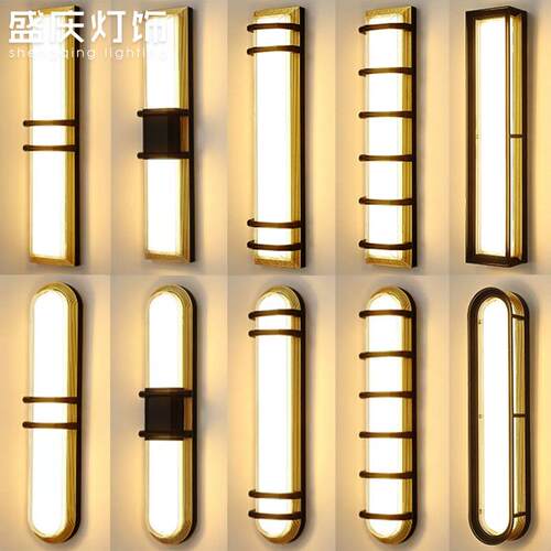 室外led防水中式长条壁灯庭院别墅外墙阳台过道墙壁灯户外门口灯