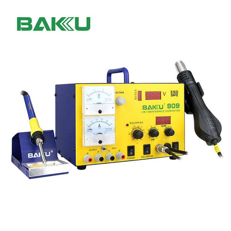 巴酷BK-909数显热风枪电烙铁电源3合1拆焊台手机维修工具电焊台图片