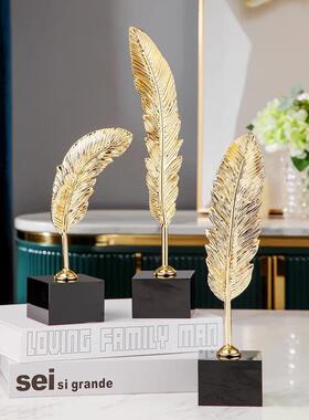 羽厅毛高档现代轻奢家居工艺品摆件客书房金柜办公室BJ-0194酒柜