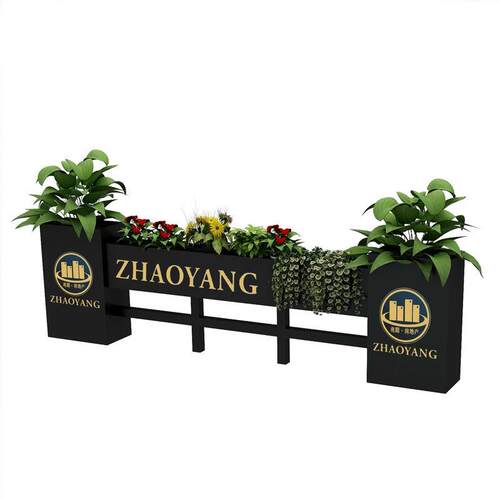 户外庭院种植铁艺花架组合广场奶茶隔断围栏绿植花槽商场外摆花箱