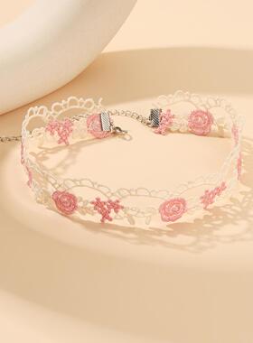 chokerins蕾丝花边项圈锁骨项链