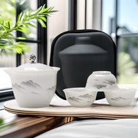 煌韻簡約旅行茶具小套裝一壺三杯戶外便攜戶外泡茶壺快客杯活動禮
