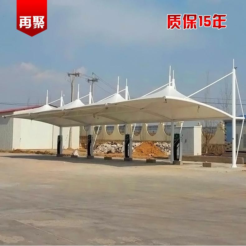 重庆厂家直供西南片区膜结构车棚户外汽车遮阳棚彩钢篷工程