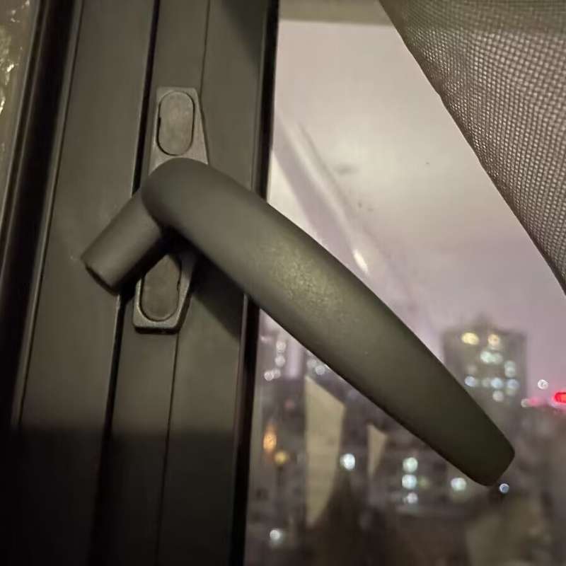 七字执手平开门窗窗拉手塑钢窗单点窗户锁50型加厚铝合金外推把手