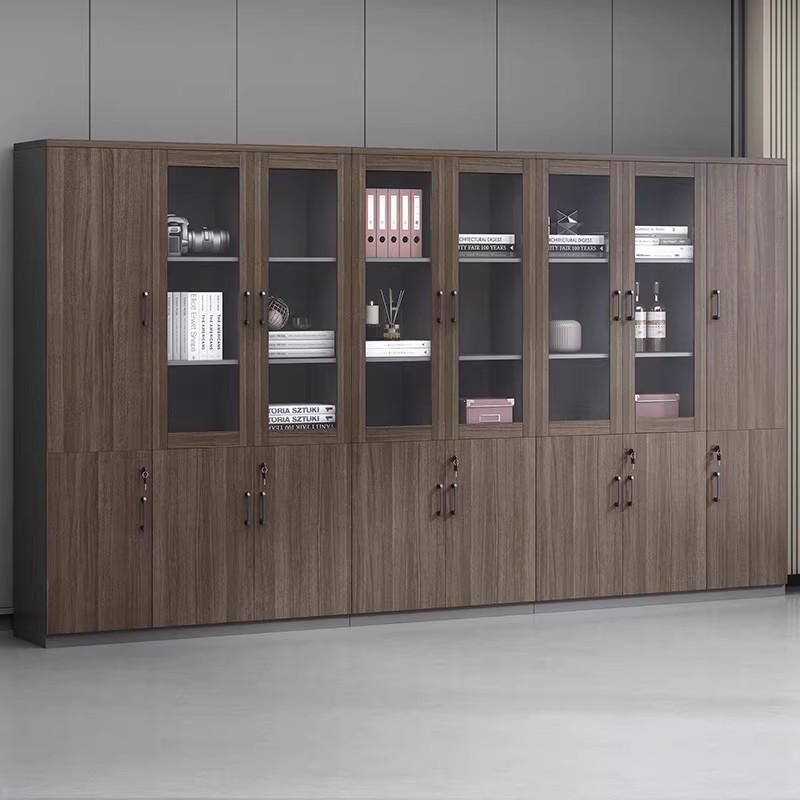 办公室文件柜档案柜木质书柜组合带锁储物高柜资料柜简约现代