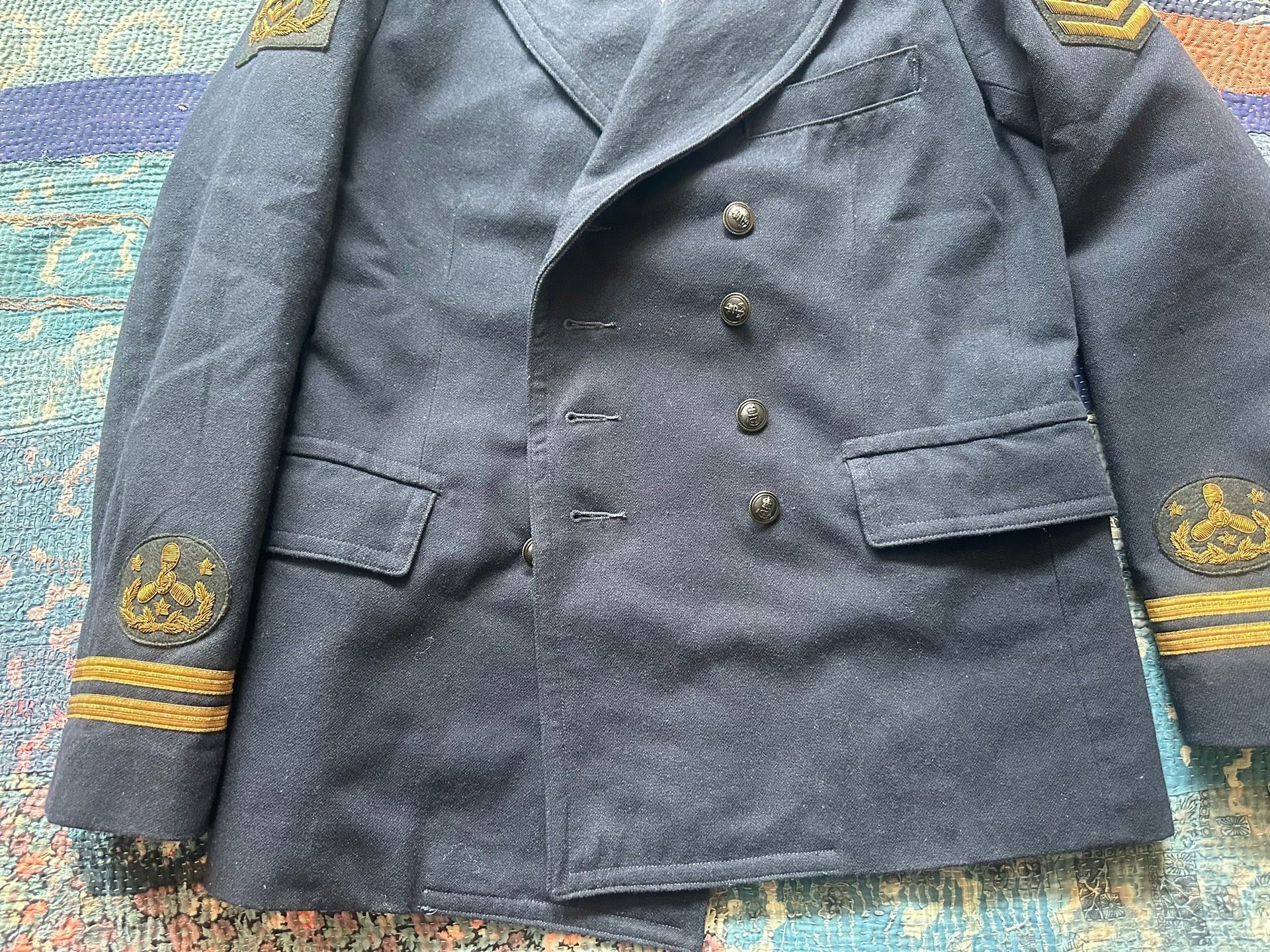 RRL Embroidered Double-Breasted Wool Coat — back