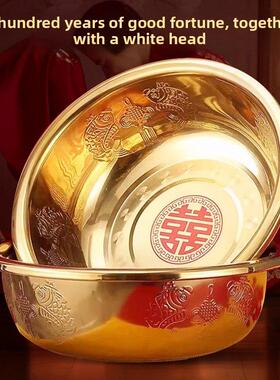 婚礼铜盆饰品铜盆婚礼钱盆洗盆洗盆婚礼嫁妆聚宝盆婚礼