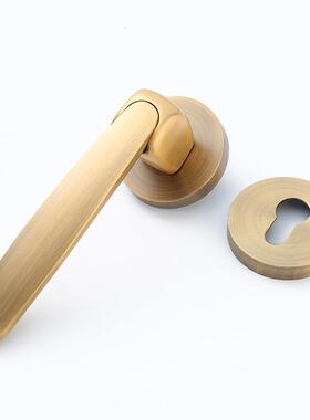 现代室内LQJ家卧室房拉锁简约静音手分体锁用门木门锁通用型执手