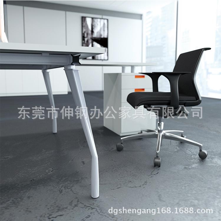 职员办公桌简约时尚屏风隔断花型四人卡位组合东莞办公家具