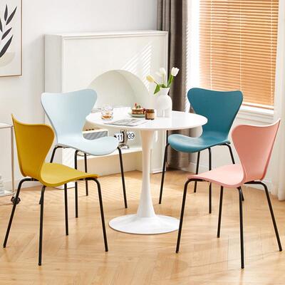家用靠背椅休子加厚塑料简椅北欧约塑胶餐椅LFL外椅闲户桌椅餐厅