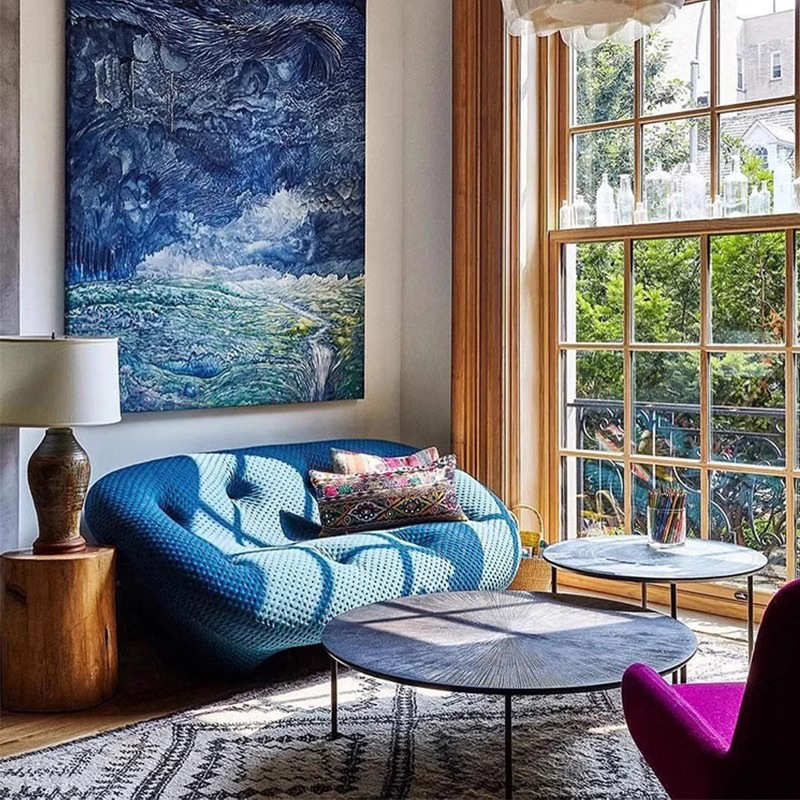 云朵沙发云朵个性创意简意设计师风式写意艺休闲布极空间贝壳弧形