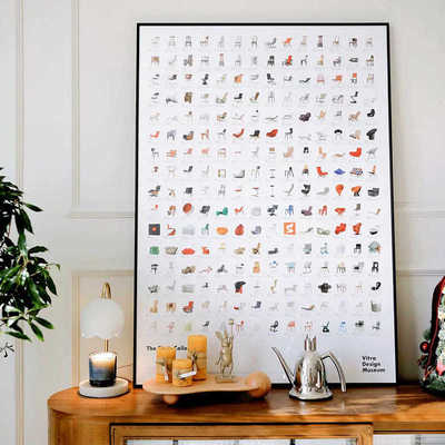 Vitra设计博物馆经典名椅画北欧极简风格挂画客厅玄关卧室落地画