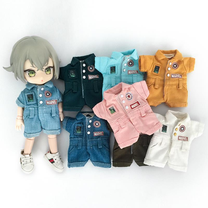 ob11娃衣 gsc连体工装衣12分bjd裤子 ymy pd9阿巳2.0素体娃娃衣服