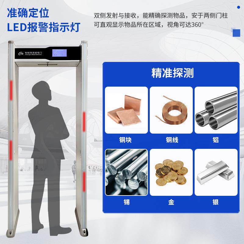 通过式金属探测安检门高精度金属检测门防干扰商用工厂7寸探铜门