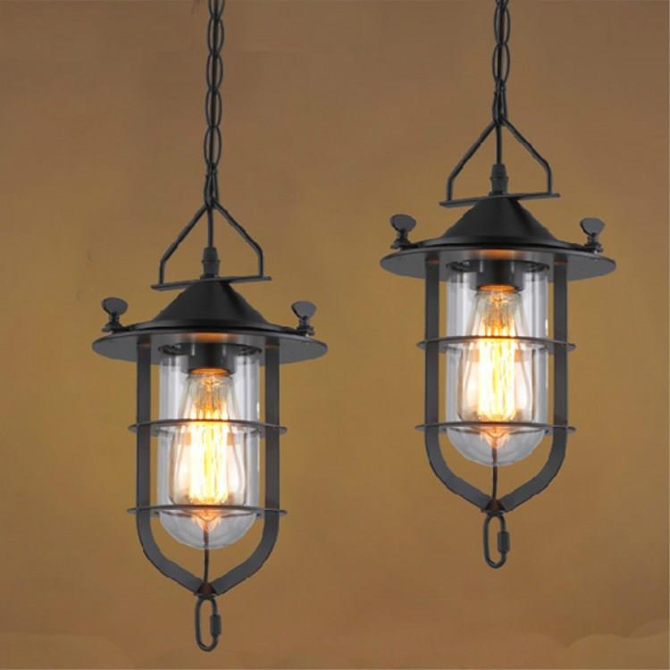 Loft美式乡村工业风吊灯 复古餐厅客厅吧台酒吧灯具小铁笼吊灯
