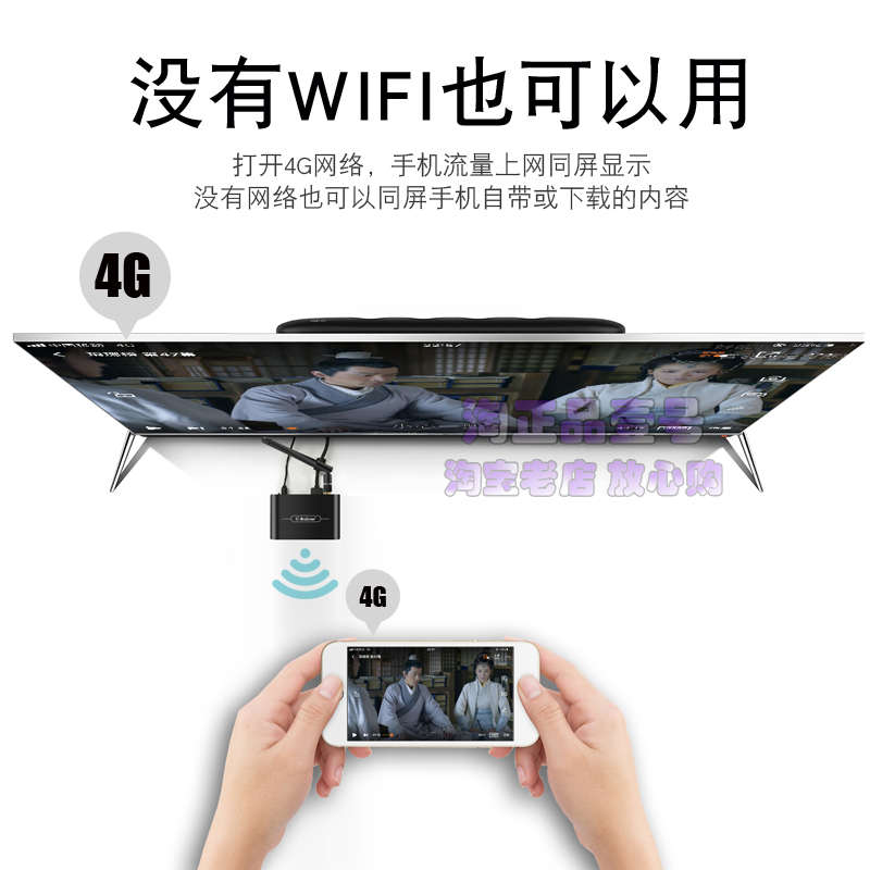 同屏器无线高清4K老电视电脑手机连接显示器VGA音视频传输5G投屏