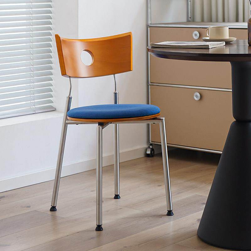 北欧实木餐椅凳子家用靠背椅304不锈钢设计师休闲中古椅餐桌椅子,住宅家具,餐椅,淘宝优惠券,粉丝福利购,淘宝优惠卷