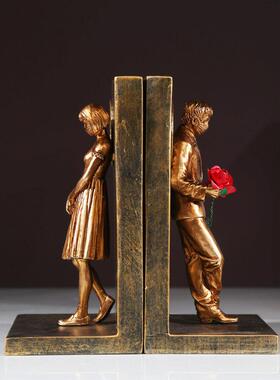 现代创意人物北欧书靠班克西书立书挡摆件家居饰品轻奢书房书桌