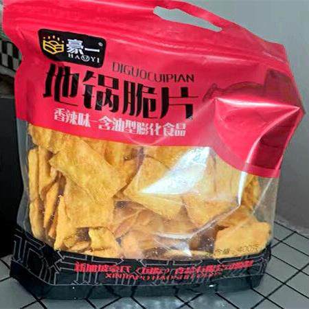 豪一地锅脆片400g大袋牛排味香辣味薄脆锅巴零食膨化食品整箱包邮