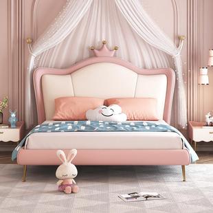 BBM609 1儿童床男孩汽车床轻奢现代实木真皮床青少年单人床男童软